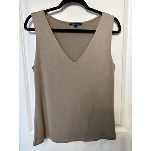 Shore Women's‎ V-Neck Tan/Beige Sleeveless Tank Top XL In EUC!